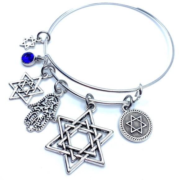 Star Of David Bracelet Bangle Charm Jewish Judaism - Picture 2 of 4